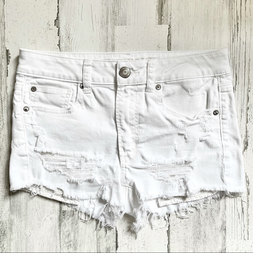 American Eagle Hi-Rise Stretch Shortie Destroyed